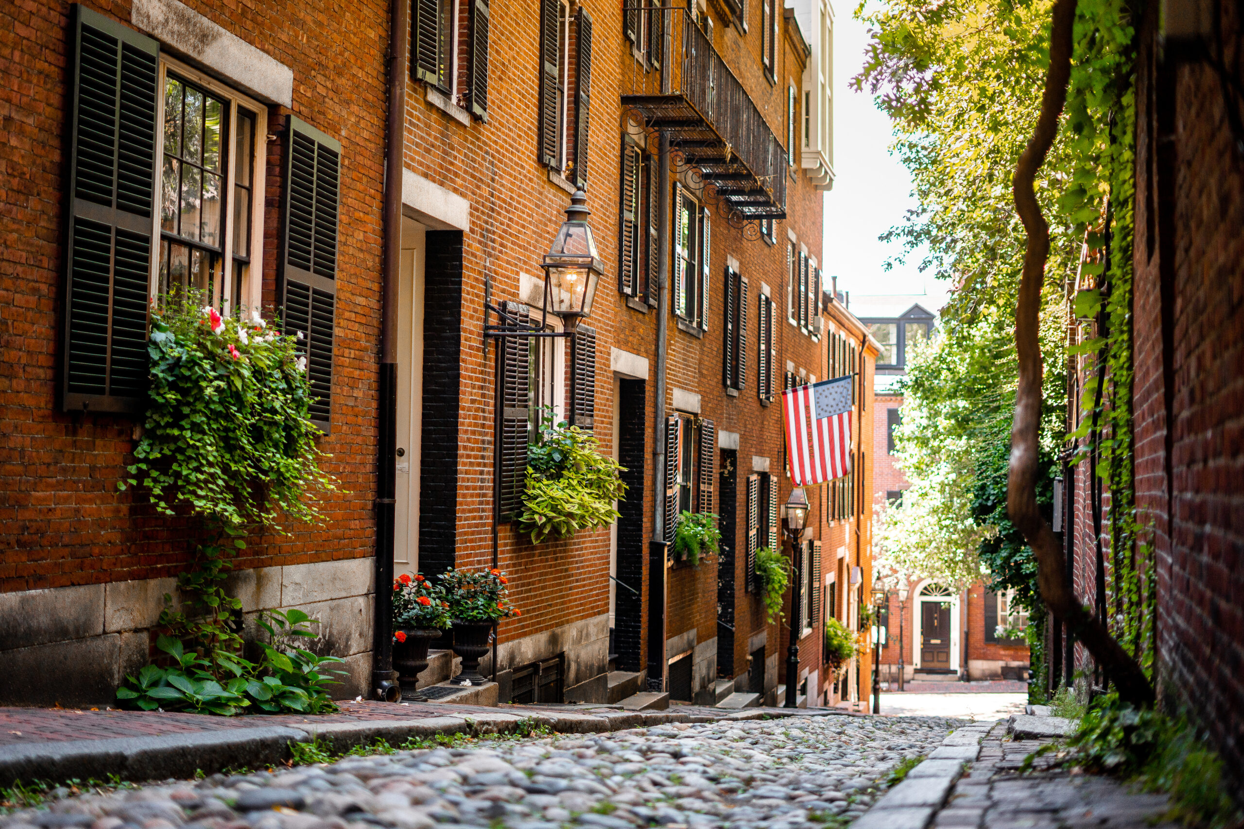 Acorn street around Beacon hill , one of the beautiful street in